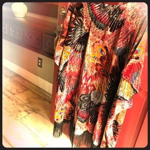 Gorgeous hippie velvet kimono Shaw with fringe